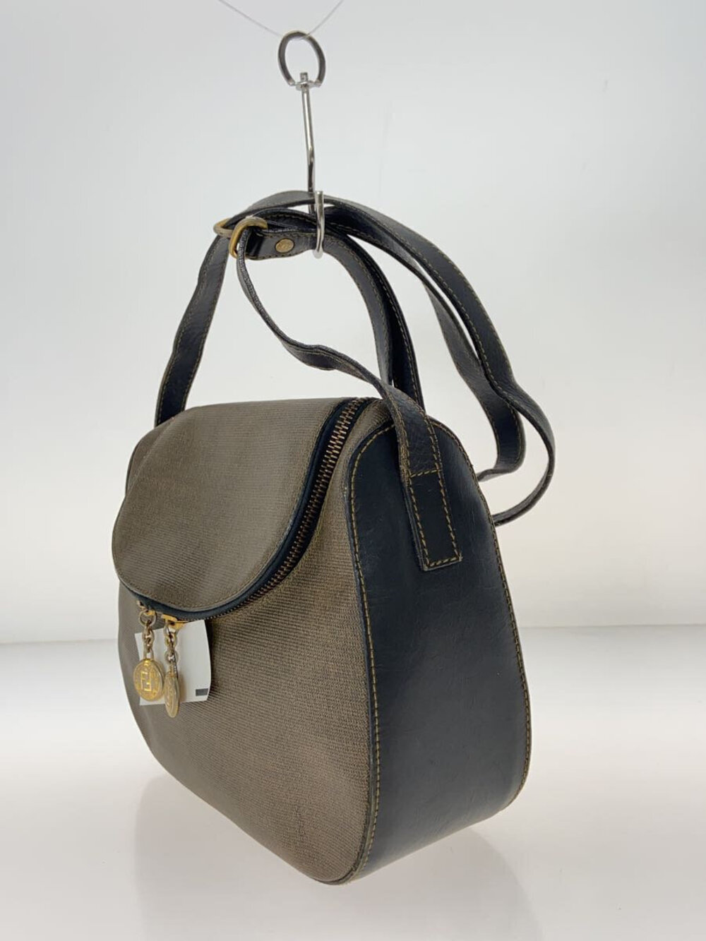 Fendi bag double brown zip monogram crossbody charm canvas Brown
